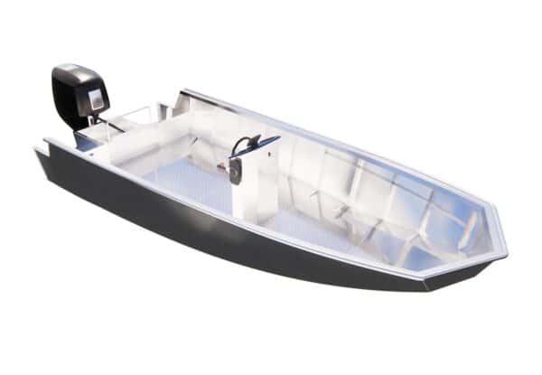 Isometrische Ansicht des PonTOM® Wallerboot 6.00 aus Aluminium